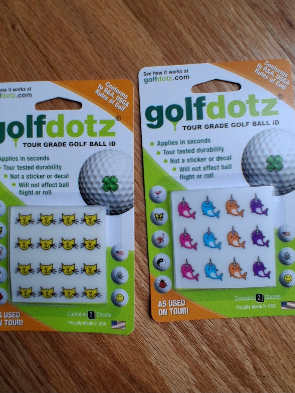 Golf Dotz Golf Ball Markers Stickers Set of 2